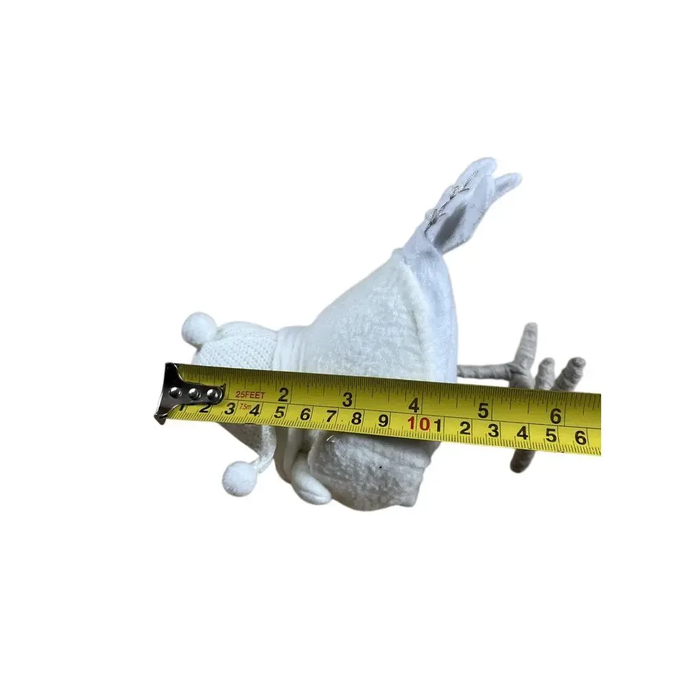 Brook White Felt Plush Bird Tabletop Decoration With Hat Scarf BROOK Tag